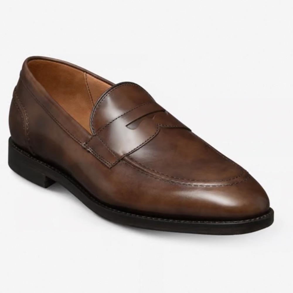 ALLEN EDMONDS Brown Leather Randolph Penny Loafer Size 8.5